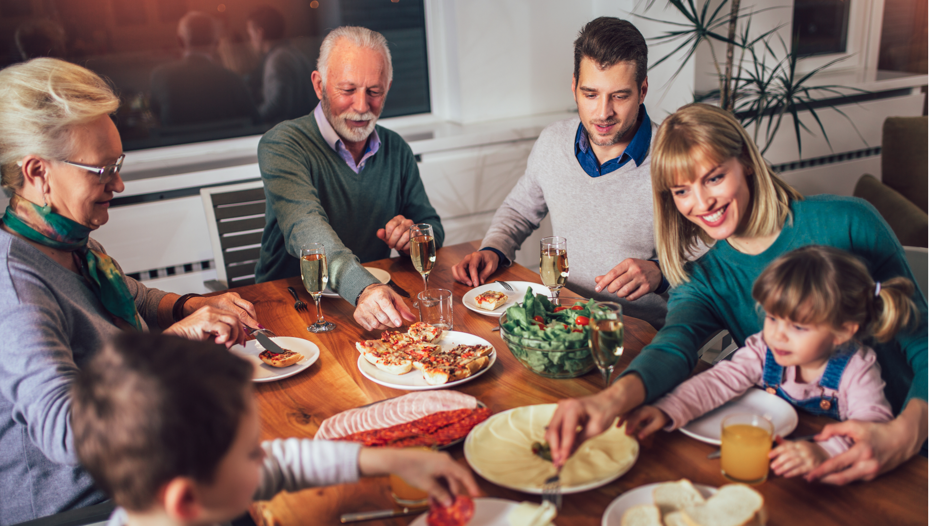Family eating a healthy meal